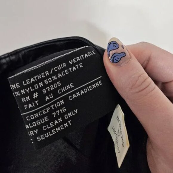 Vintage black genuine leather pant size 27 - Picture 8 of 9